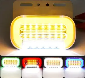 Lampu amber led 24v untuk truk, lampu ekor peringatan terbalik identifikasi led dengan kedip