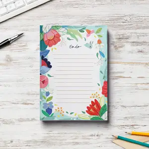 Custom Printed 4x6 Inch Notebook Writing Paper with Logo Custom Floral Memo Pad