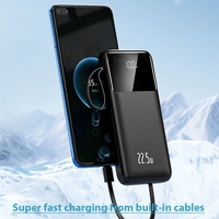 Batterie externe 20000 mAh à charge super rapide 22,5 W avec câbles intégrés pour iPhone 16 15