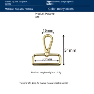 2026 Mousqueton de sac à main professionnel, attache porte-clés, <span class=keywords><strong>boucle</strong></span> mousqueton 38mm, accessoires spéciaux pour sacs - Product Image 2