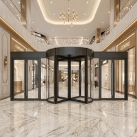 Porte tournante automatique en verre à 3 ailes en acier inoxydable intelligent et moderne pour usage commercial
