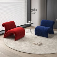 Fauteuil rembourré contemporain avec structure en acier, chaise longue ergonomique pour la décoration intérieure