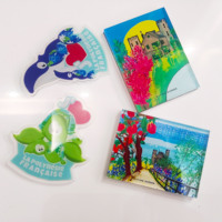 Aimants de réfrigérateur en acrylique transparents personnalisés avec logo et forme du fabricant, aimants de réfrigérateur en acrylique transparent, vente en gros