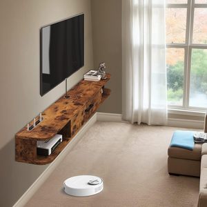 <span class=keywords><strong>Meuble</strong></span> TV suspendu, armoire murale <span class=keywords><strong>pour</strong></span> téléviseur, étagères flottantes avec porte, console multimédia moderne - Product Image 6