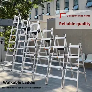 Échelle mobile portable moderne en A, personnalisable, en fer galvanisé épaissi, 6 marches, capacité de charge de 100 kg, utilisation en supermarché - Product Image 5