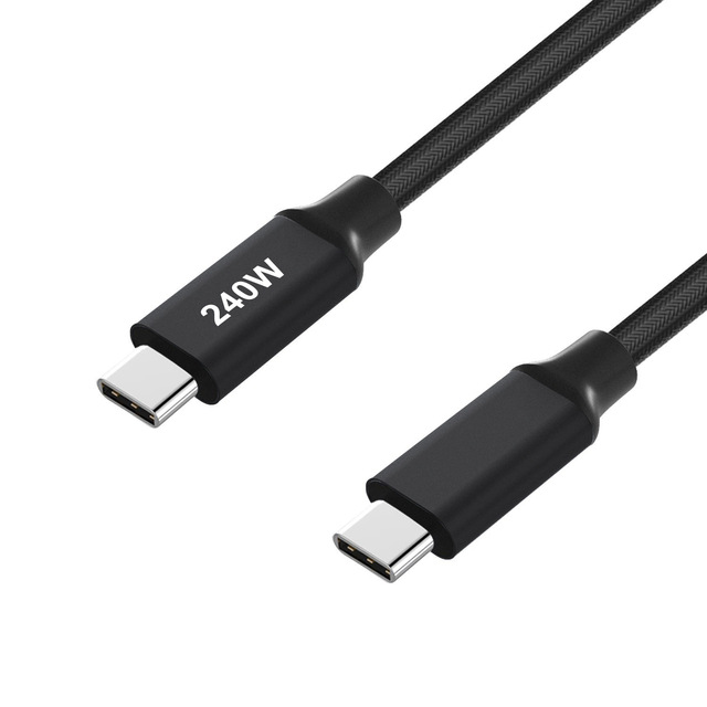 240W PD3.1 USB-C to USB-C Cable, Fast Charging USB4 Data Transfer Braided Nylon Cord for Phone Laptop Barcode Scanner 1m/2m