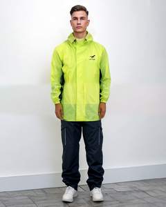 Tear Resistant <strong>Nylon</strong> Jacket Fluorescent Green Black Pants Outdoor Set Waterproof Breathable Sportswear Riding Apparel <strong>Raincoat</strong> - Product Image 1