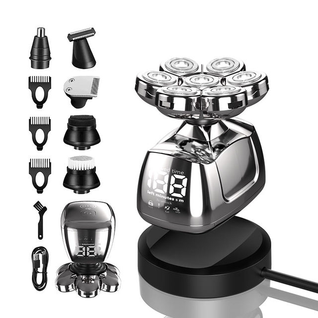 7D Floating Electric Head Mens Shaver Machine Razor Portable Rotary Electric Rechargeable Men'S Beard Shaver