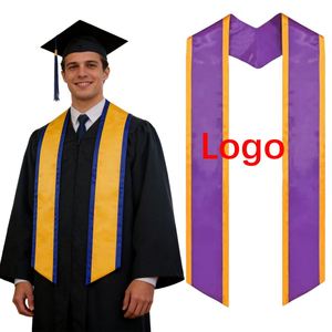 Estola Personalizada con Borde Dorado, Estola Impresa a Medida para Graduación Escolar o Universitaria, Venta al Por Mayor - Product Image 1