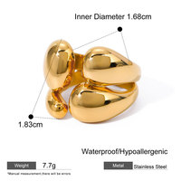 Bague de fiançailles vintage personnalisée en acier inoxydable 316L plaqué or 14k/18k, finition PVD anti-ternissement, pour femme