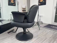 Chaise de coiffure professionnelle portable pivotante à base ronde hydraulique, chaise de barbier, chaise de salon, tabouret de coiffure