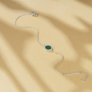 Bracelet CANNER Simple S925 en argent sterling classique avec malachite, turquoise et zircon, pour un usage quotidien, plaqué or 18 carats, réglable - Product Image 2