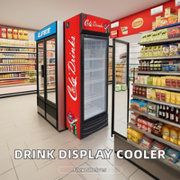 Réfrigérateur Coca-Cola et Pepsi, Vitré à Température Unique, pour Boissons, Refroidissement Direct