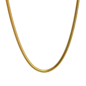 สร้อยคอแฟชั่นสแตนเลสสตีล 316L ชุบทอง 14K 18K แบบโซ่แบนลายก้างปลาและลายงู สำหรับผู้หญิงและผู้ชาย ขายส่ง - Product Image 5