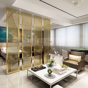 LL73 Modern Style Customizable Stainless Steel Waterproof Translucent Room Divider <b>Wall</b> Decoration <b>Screen</b> Office Partitions - Product Image 3