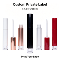 Tubes de gloss cosmétique couleur macaron mat, vente en gros, contenants doux au toucher rose et bleu Morandi, emballage pastel personnalisé avec logo, PETG