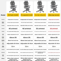 Chaise de bureau ergonomique multi-positions avec dossier lombaire en maille, accoudoirs à levage fluide, résistante aux chocs et repose-pieds intégré en maille