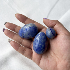 Aventurina azul perforado Yoni huevo curación cristal masaje piedras lapislázuli bolas de cristal para mujeres tren músculos pélvicos Kegel - Product Image 4