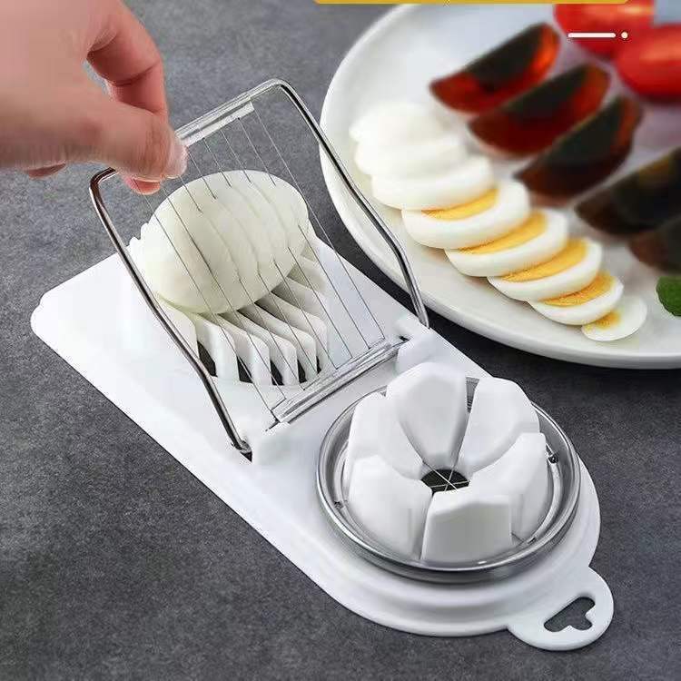 Dual-purpose egg cutter white