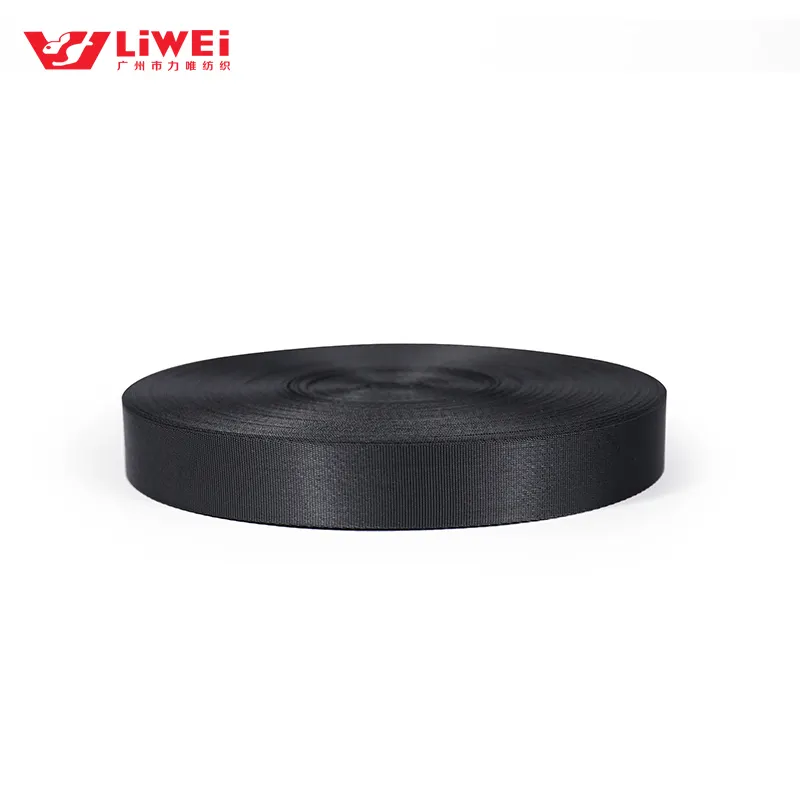 Hot high quality polyester webbing black thickness 1mm imitation nylon webbing polyester webbing for bags