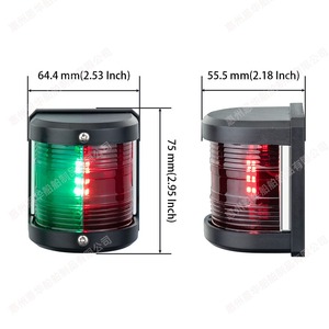 Feux de navigation LED pour bateaux, rouge et vert, 12V DC, double couleur, signal lumineux marin pour yachts et bateaux - Product Image 4
