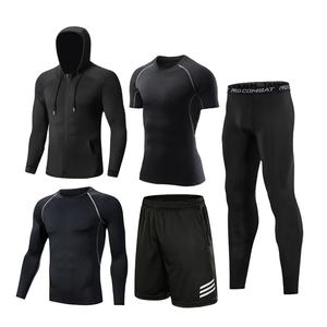 Custom Wholesale Men Fitness Clothing Quick Dry <b>Compression</b> Gym Fitness Sets Men Running Training Athletic Fitness Clothing - Product Image 1