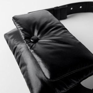 <span class=keywords><strong>Riñonera</strong></span> negra con logotipo personalizado para mujer, cinturón de tela, <span class=keywords><strong>riñonera</strong></span> - Product Image 5