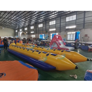 Bateau <span class=keywords><strong>banane</strong></span> <span class=keywords><strong>gonflable</strong></span> robuste pour 20 personnes - Tube tractable avec poignées renforcées pour adultes, enfants, bateau et <span class=keywords><strong>plage</strong></span> - Product Image 2