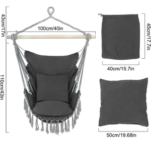 Chaise suspendue de jardin moderne pour l'extérieur, patio, avec cadre en <span class=keywords><strong>bois</strong></span>, mobilier d'extérieur pour parc et salon - Product Image 4