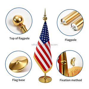 Offerta Speciale: Set di Bandiere Nazionali Personalizzate da Interno con Supporto, Bandiere con Frange in Poliestere Satinato Resistente per Ufficio - Product Image 3