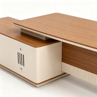 Bureau de direction moderne OEM d'usine avec armoire latérale de rangement en PVC pour ordinateur, usage commercial, garantie 5 ans