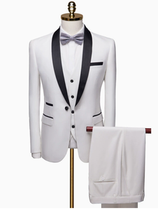 <span class=keywords><strong>Traje</strong></span> de esmoquin más popular para hombre, formal para <span class=keywords><strong>boda</strong></span>, ajustado, de 3 piezas, con chaqueta de un solo botón y chaleco, para novio y fiesta - Product Image 2