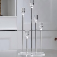 Porte-bougie électronique moderne en acrylique transparent, bon prix, décorations de table pour les fêtes d'anniversaire, centres de table de mariage