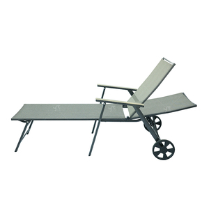 होटल आधुनिक पूल आउटडोर बालकनी आंगन लक्जरी लहर धातु फ्रेम अवकाश सूर्य लाउजर कुर्सी पहियों के साथ - Product Image 2