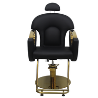 Usine Miaosen Vente Directe Moderne Coiffure Beauté Barber Chaise Hydraulique Recliner Chaise de Salon avec Base en Or