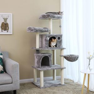 Arbre à chat classique de luxe en sisal, peluche courte, emballage carton – Durable, écologique, pour usage intérieur, montage facile, toutes saisons - Product Image 2