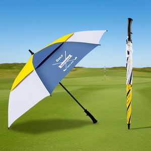 Custom Printed logo <b>Windproof</b> Subway Golf Style <b>Umbrella</b> Black Blue Green Red Grey Orange Yellow Purple with White - Product Image 3