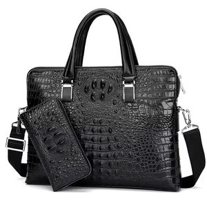 Sac à main en cuir PU crocodile de designer OEM, mallette de bureau professionnelle, sac pour ordinateur portable pour hommes - Product Image 4