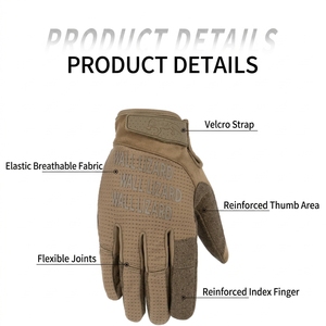 Guantes de Trabajo Tácticos WALL LIZARD, Dedos Texturizados de Cuero PU, Antideslizantes, Muñequera Elástica, Guantes de Seguridad de Uso General - Product Image 2