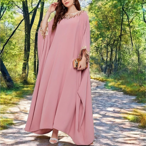 Ensemble 2 pièces en jersey de coton respirant et écologique pour l'automne, avec pantalon à poches, khimar et cordon en satin brillant – Vêtements islamiques pour femmes - Product Image 1
