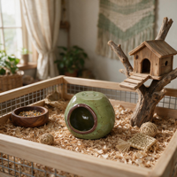 Niche en céramique personnalisée en forme de pierre pour hamster, abri douillet pour petits animaux et oiseaux, décoration de cage et terrarium, vente en gros