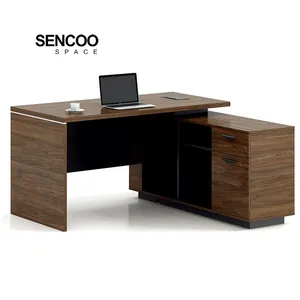 新しいモダンなオフィス家具最新のオフィスデスク高級オフィステーブルデザインceoエグゼクティブデスクマネージャーL字型mdfテーブル