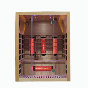Smartmak Saunas à chaleur infrarouge à spectre complet intérieur pour 3 personnes et panneau en carbone avec lumière de 7 couleurs - Product Image 6