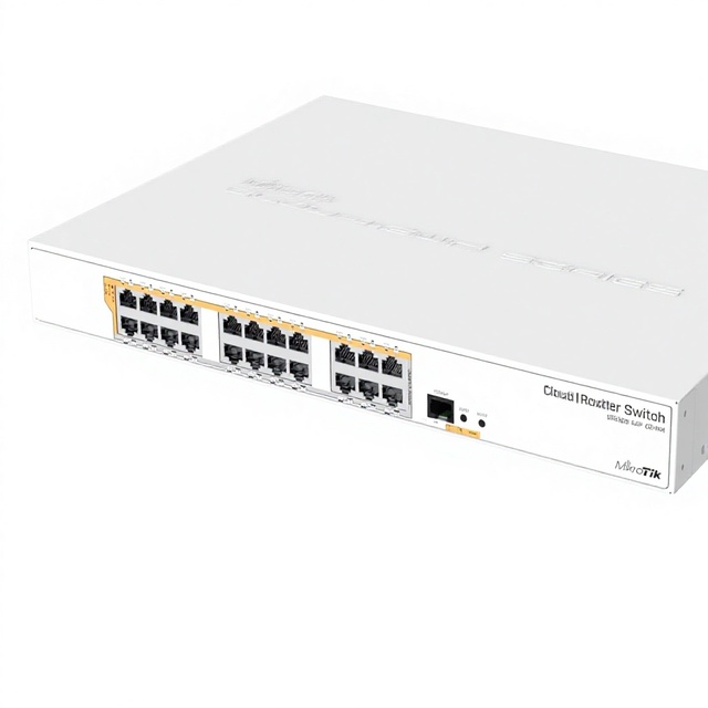 Mikrotik CRS328-24P-4S+RM 24 Port Gigabit Ethernet Router Switch Four 10Gbps SFP+ Ports 1U Rackmount Case DualBoot PoE Output