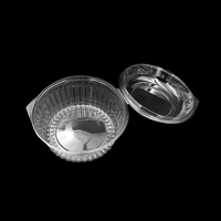 Bol à salade rond transparent en PET avec couvercle à charnière haute en plastique transparent pour salades fraîches, restauration, vente directe d'usine
