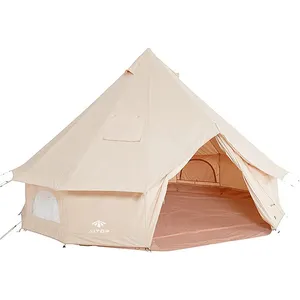 4-season Wholesale Custom Logo Outdoor Glamping Heavy Duty Camping Canvas Bell Tent Large Space Heavy Duty Camping Tent