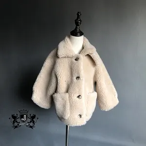 Manteau de fourrure d'agneau doublée pour enfants, Parka pour bébés garçons et filles, vêtements d'hiver, à la mode, nouvelle collection