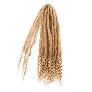 Boho <strong>Box</strong> <strong>Braids</strong> Locs Pre Looped Instant <strong>Dreadlocks</strong> Crochet Hair Synthetic Braiding Hair With Human Hair Curls - Product Image 2