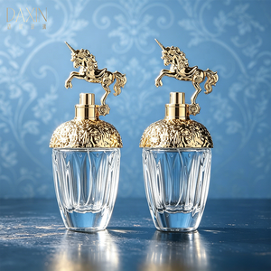 Flacone Spray in Vetro Trasparente di Lusso da 50ml 80ml, Vuoto, Personalizzabile con Colore Oro o Argento, Design di Alta Qualità - Product Image 1