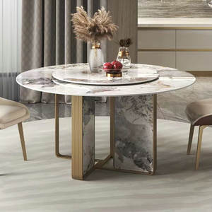 Italia Design moderno <span class=keywords><strong>Nova</strong></span> intorno tavolo in marmo superficie tavolo da pranzo set 4 6 8 posti per la casa Hotel giardino esterno - Product Image 5